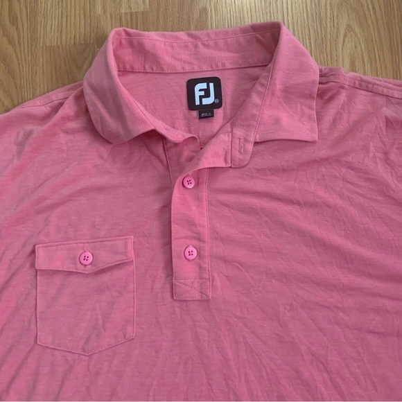 Footjoy Golf Shirt Polo Pink 2XL Pocketed - Picture 1 of 7